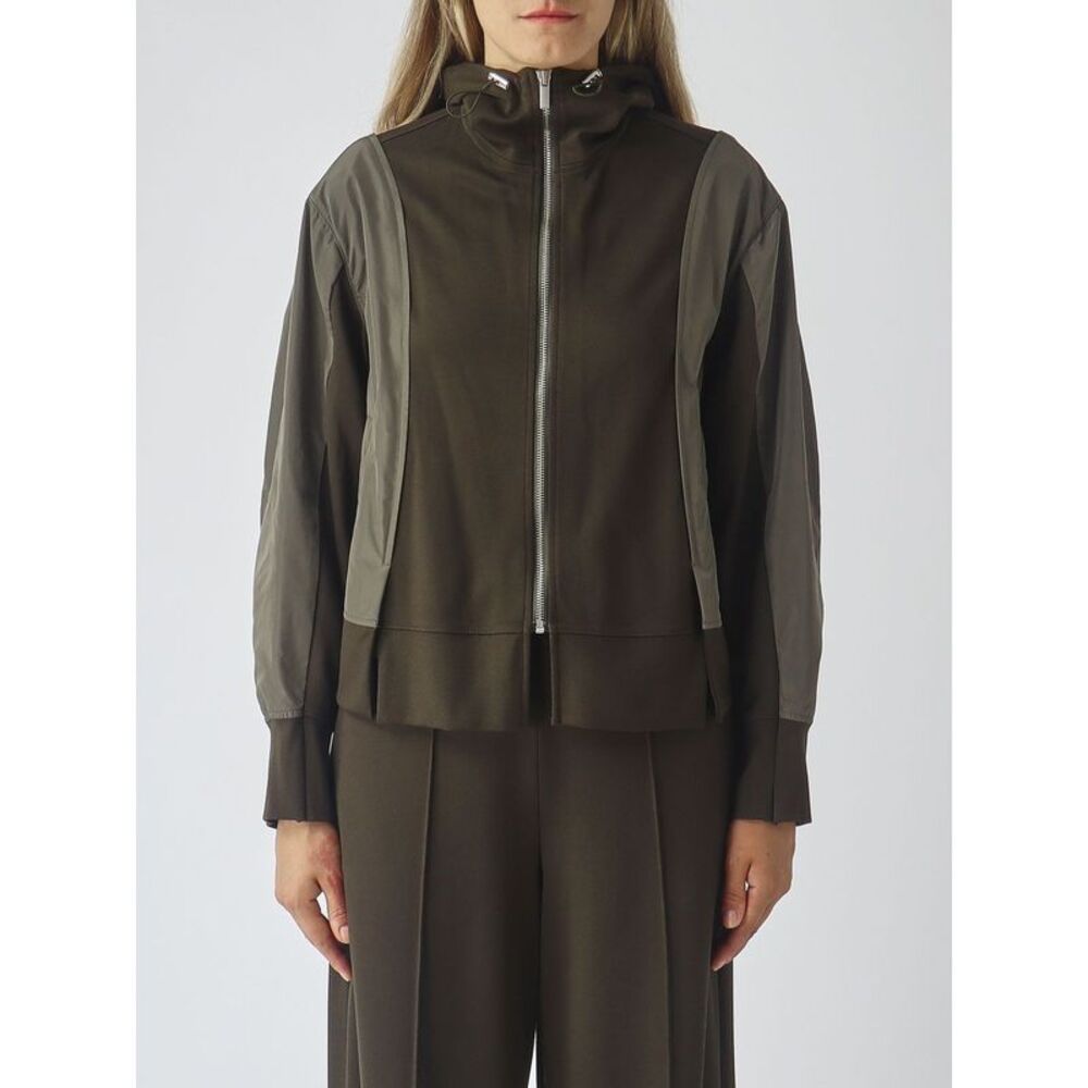 Meimeij Women Meimeij Hooded Cropped Nylon Jacket With Zip Closure